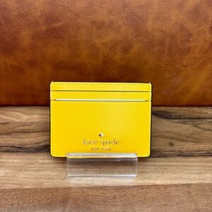Kate Spade Madison Saffiano leather small Yellow Card Holder NWT